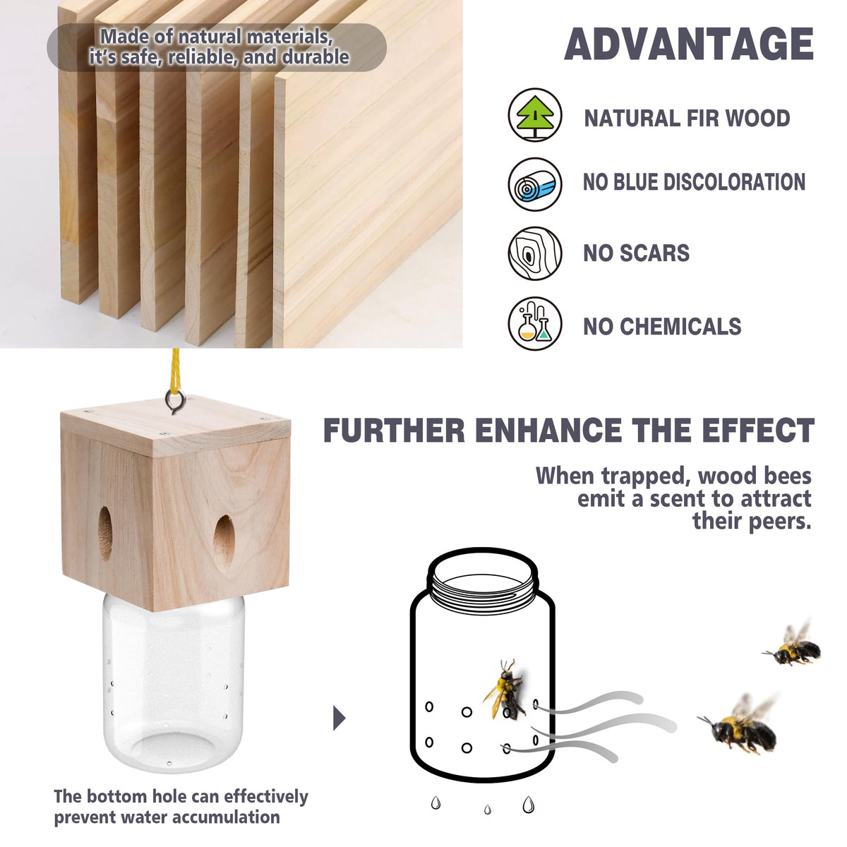 Best Bee Trap weather-resistant design withstands sun, rain, and wind.