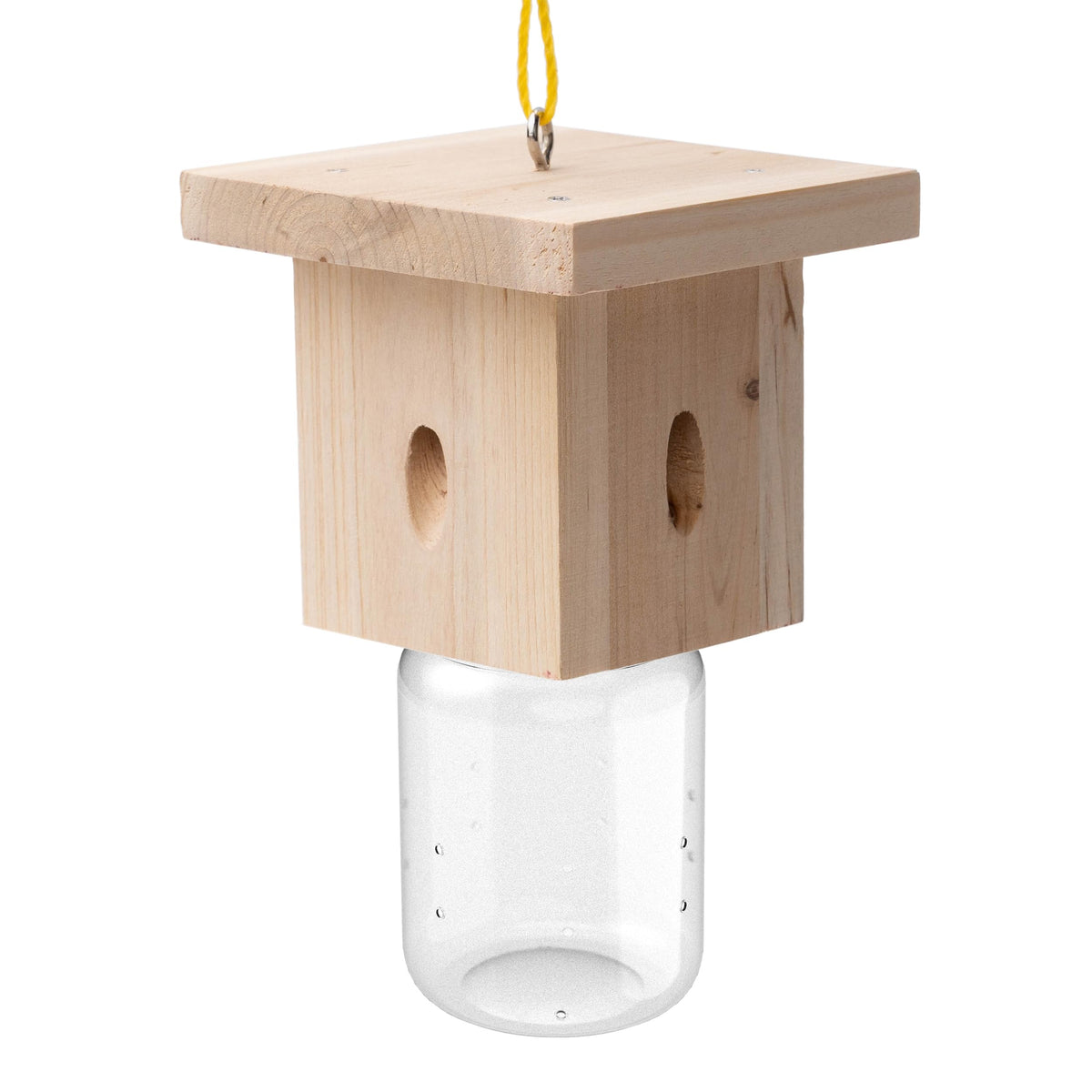 Best Bee Trap wood carpenter bee trap outdoor jar visible on exterior wood for protective use