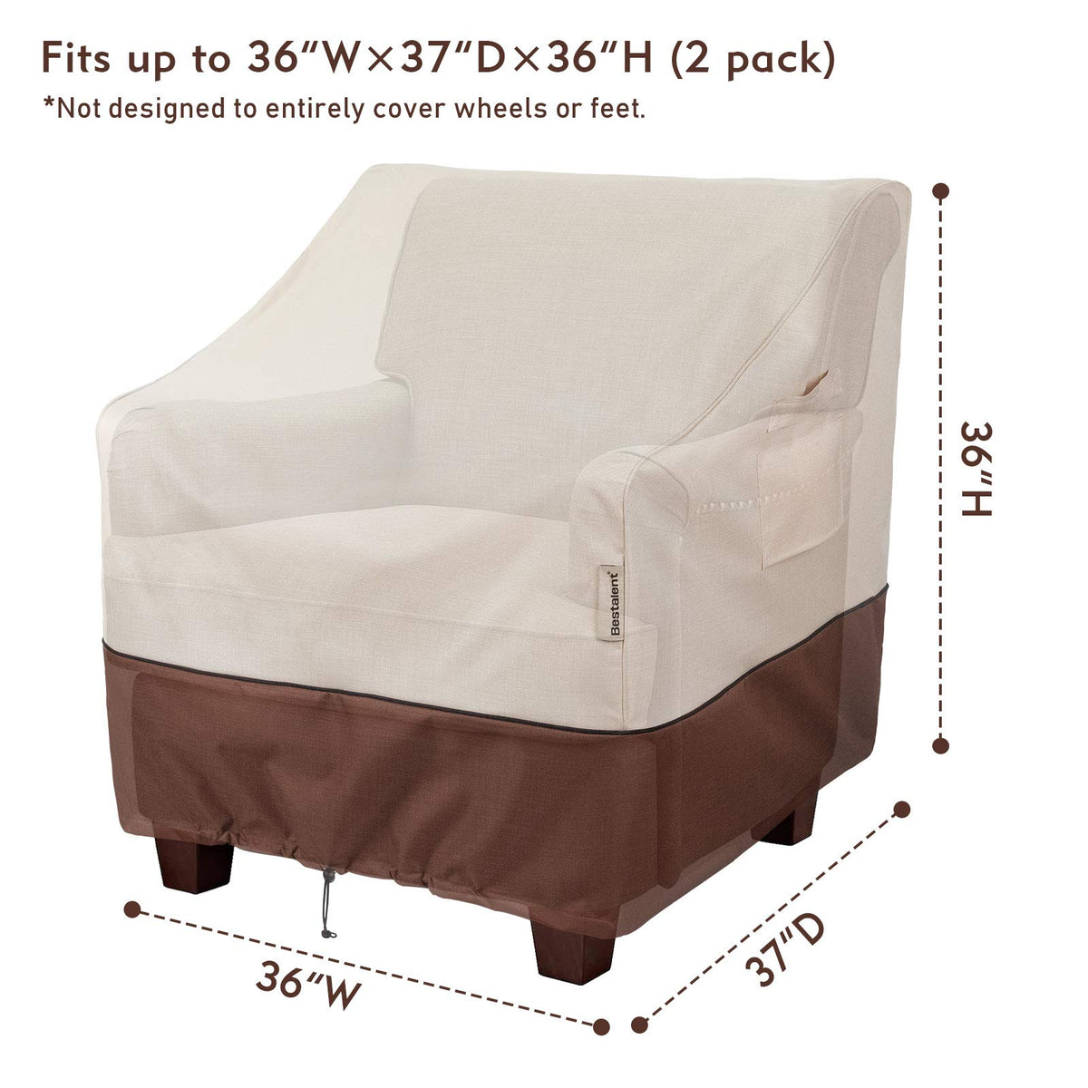 Bestalent outdoor chair cover 600D oxford; durable, weather-ready material.