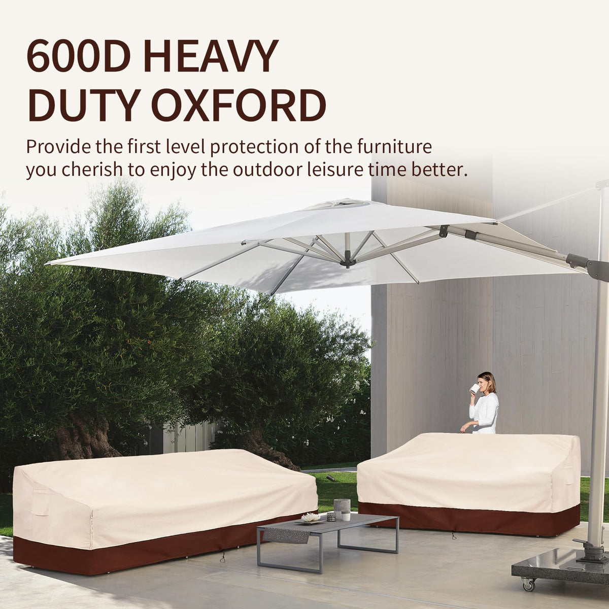Close-up of double-stitched seams on Bestalent outdoor cover