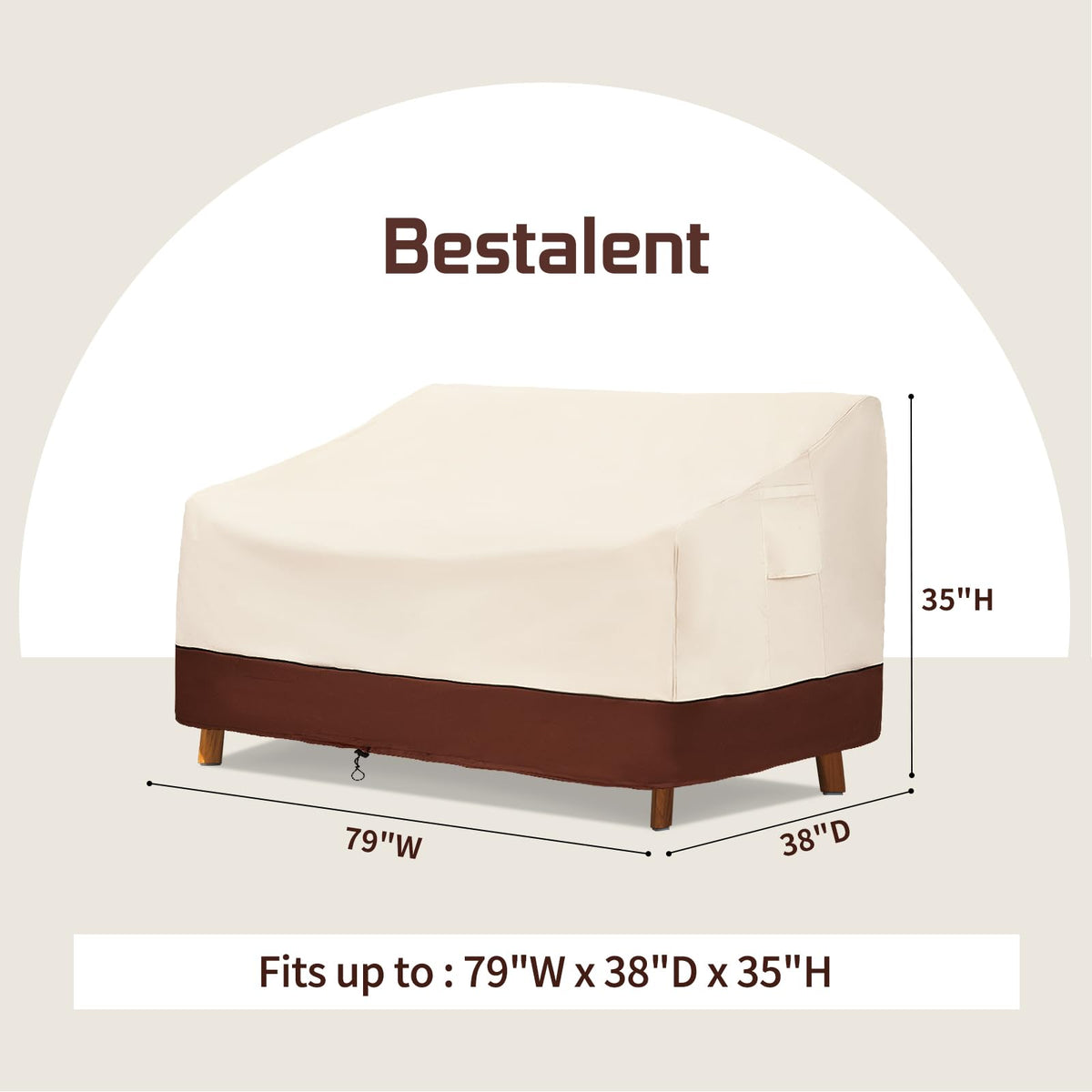 Bestalent patio sofa cover rear view highlighting full protection
