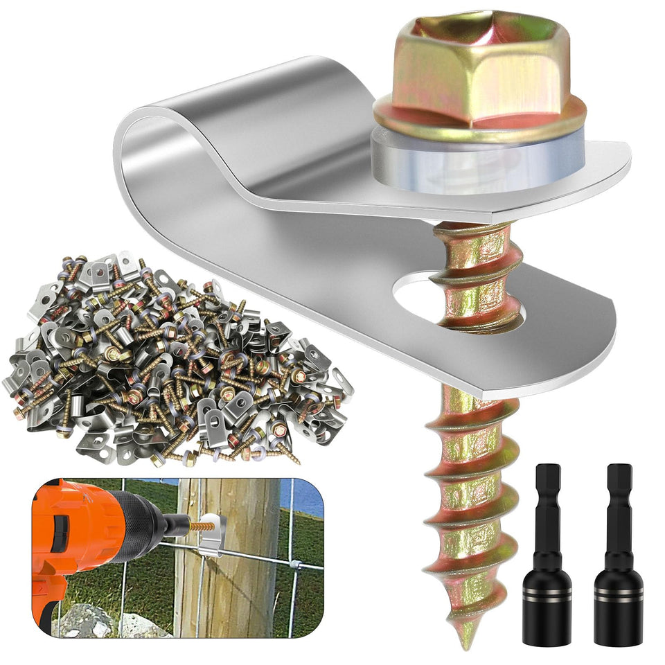BESTEEL fence clamps pack for quick outdoor wire mounting on wood posts