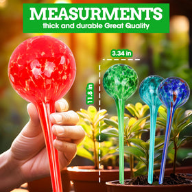 Besti self-watering globes in a pot demonstrate hands-free watering for outdoor plants
