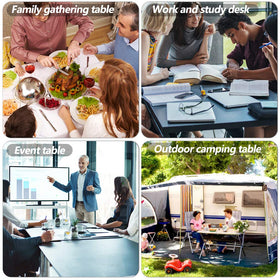 BestOffice 6ft folding table in a backyard party setup.