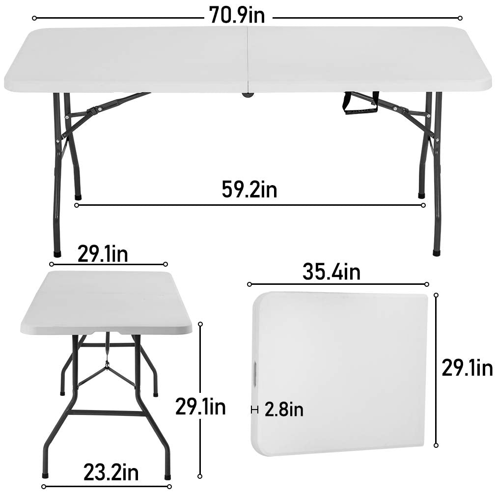 BestOffice 6ft folding table indoors as serving or game surface.