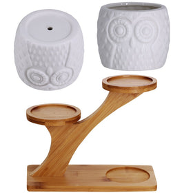BESTTOYHOME bamboo trays elevate the display while saving counter space.