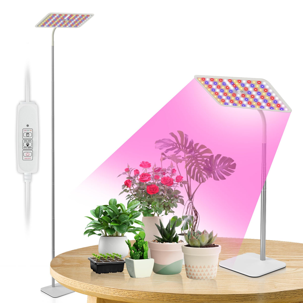 BESTVA 18W grow light on a sturdy stand base for versatile indoor plant setup