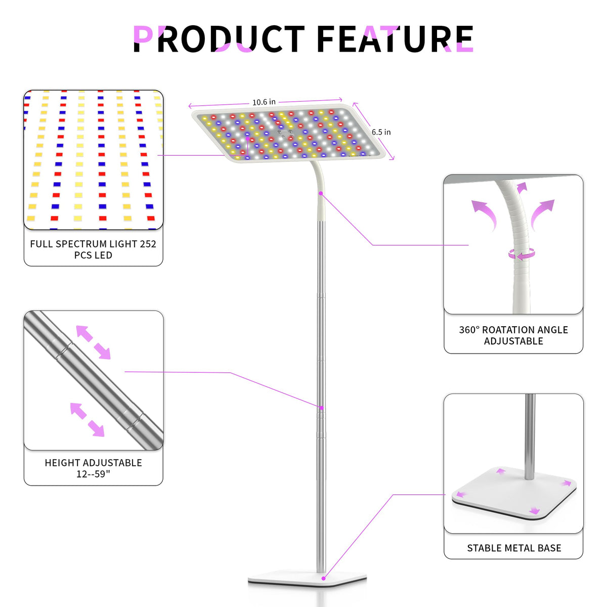 BESTVA gooseneck rotates 360 degrees for precise positioning.