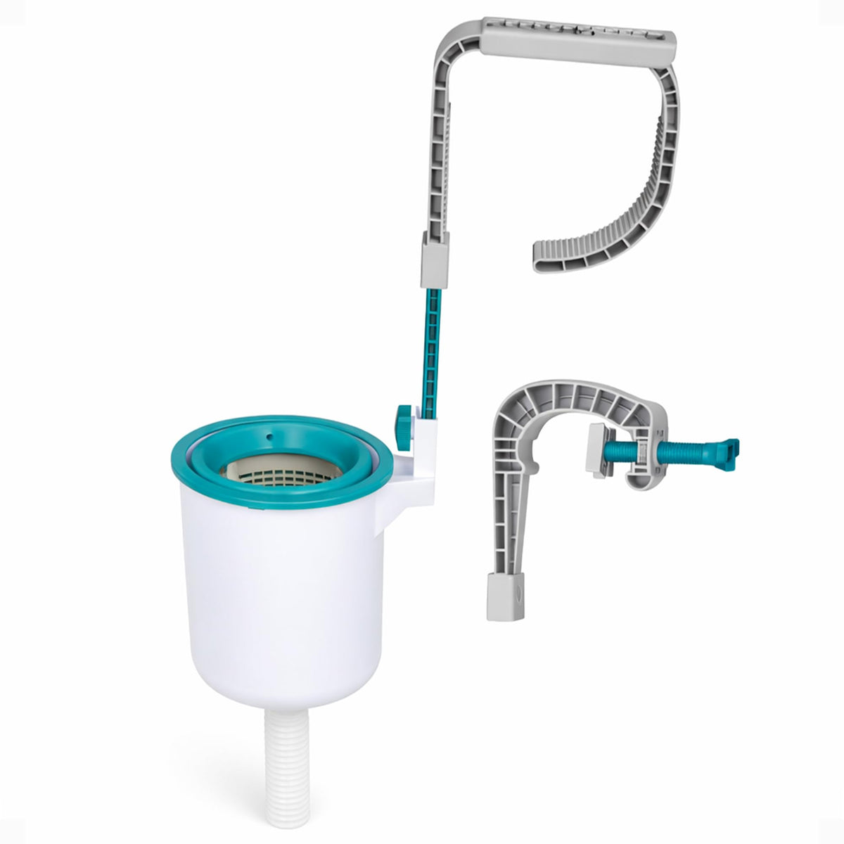 Bestway Flowclear wall-mounted skimmer in front view keeps surface debris clear
