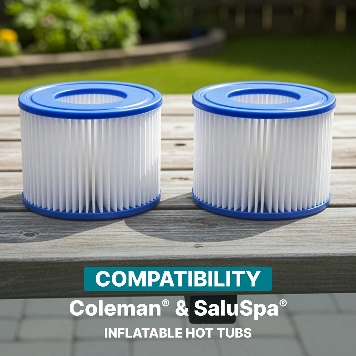Bestway SaluSpa VI dimensions label clearly lists size and compatibility.