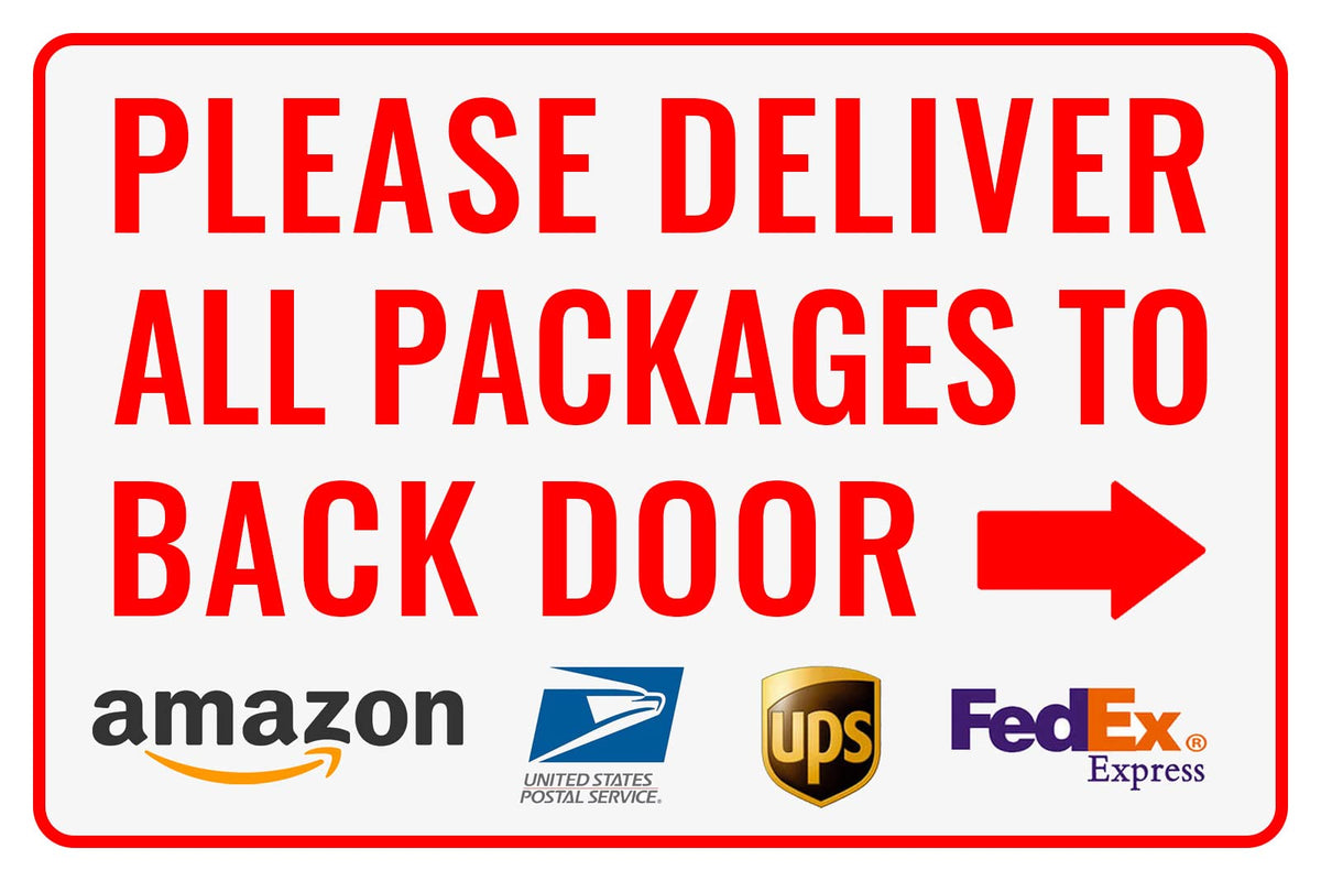 Bestylez delivery sign back door arrow for outdoor visibility and clear instructions