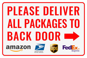 Bestylez delivery sign back door arrow for outdoor visibility and clear instructions