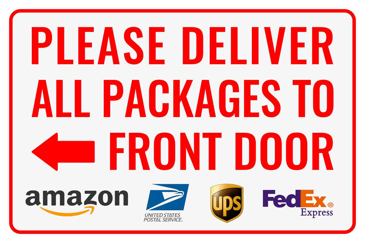 Bestylez delivery sign with front door left arrow boosts outdoor visibility for deliveries