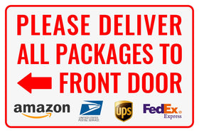 Bestylez delivery sign with front door left arrow boosts outdoor visibility for deliveries