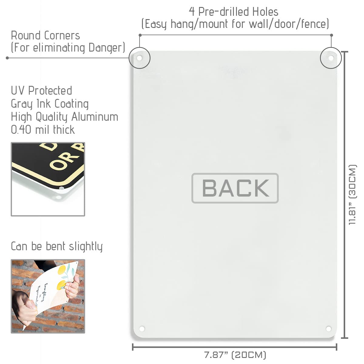 Bestylez front door delivery sign left arrow aids couriers with clear placement guidance