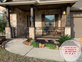 Bestylez rust-free aluminum delivery sign with left arrow for home entry