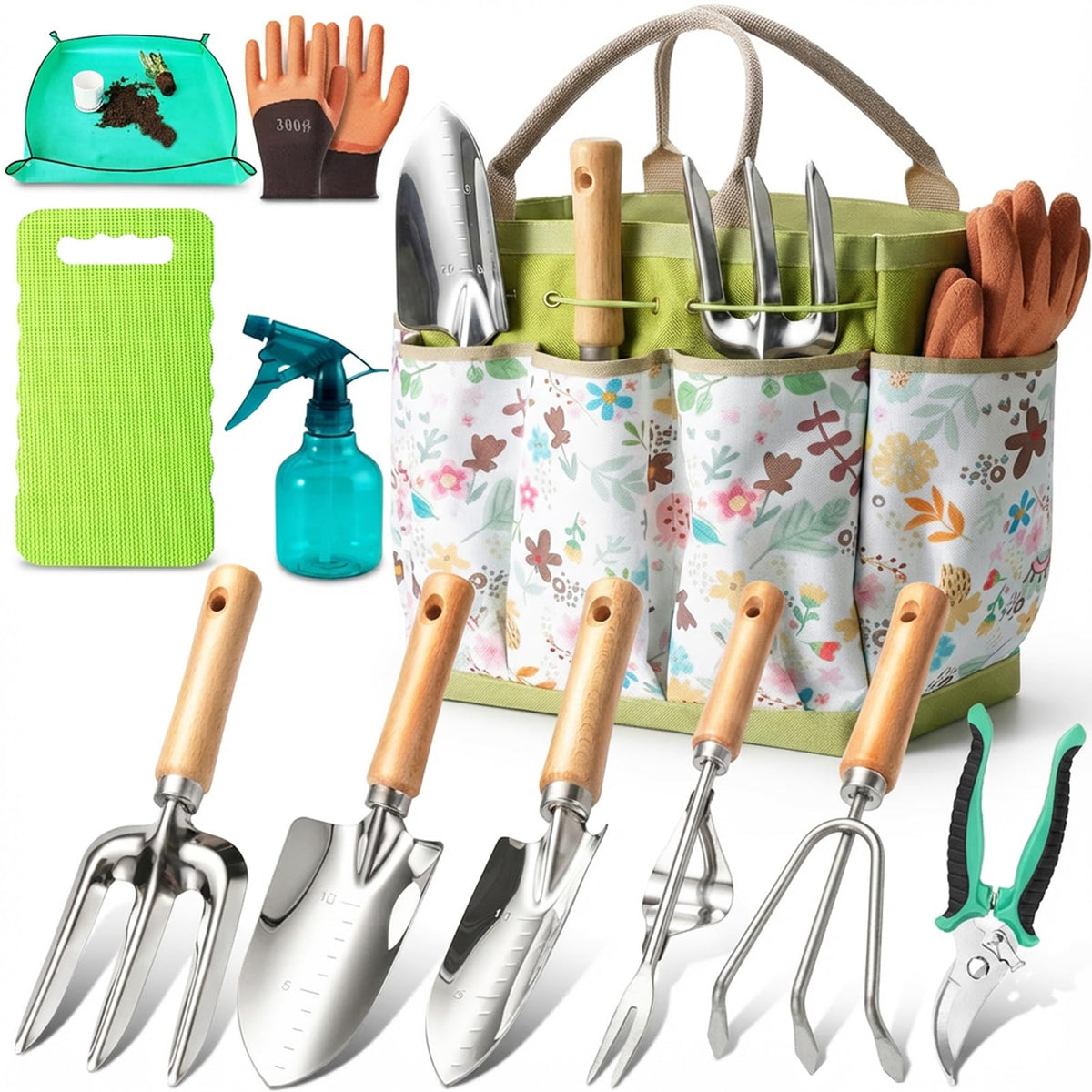 Beswill garden tool set 11-piece heavy-duty stainless steel tools ready for tough soil tasks