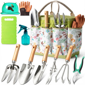 Beswill garden tool set 11-piece heavy-duty stainless steel tools ready for tough soil tasks