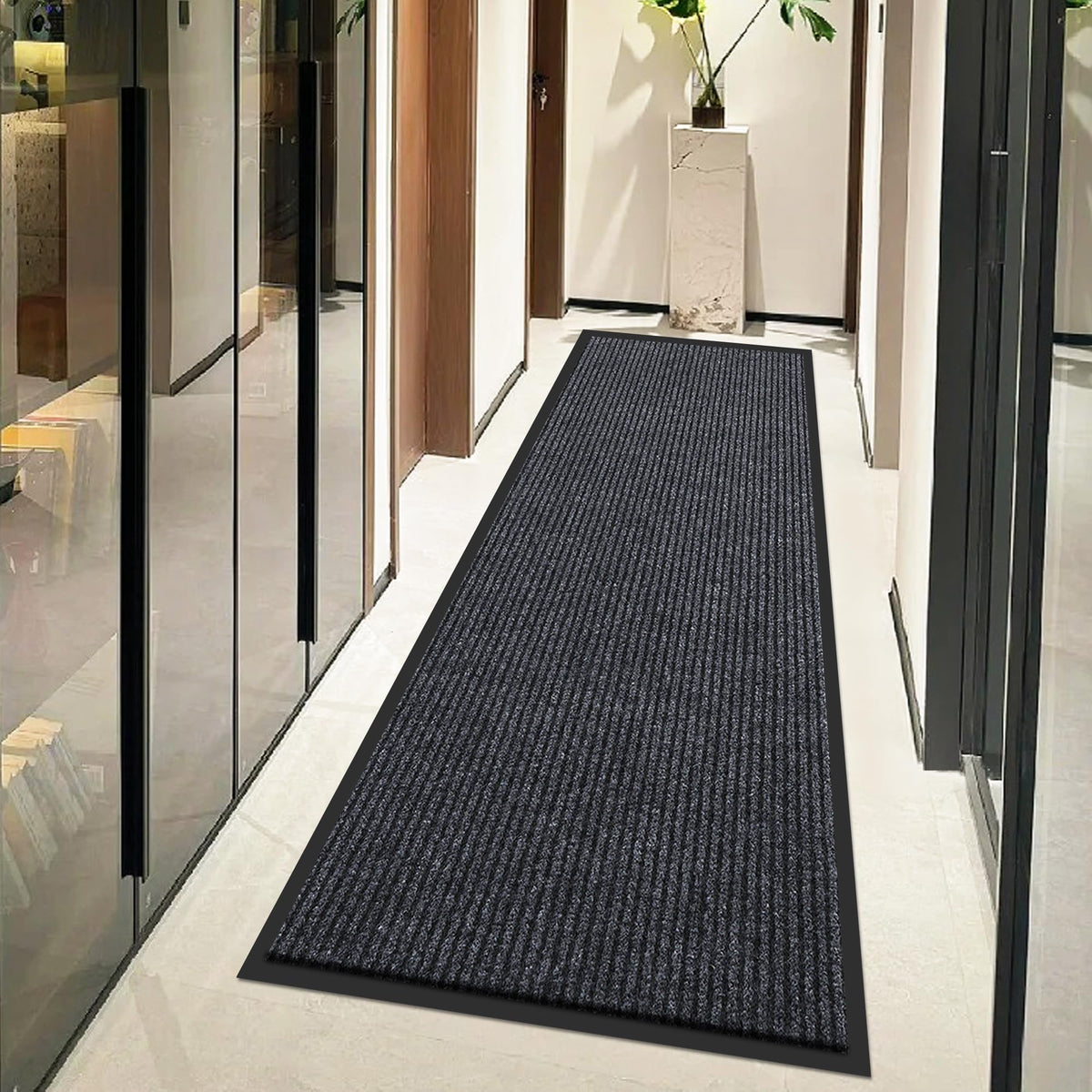 BesWin entryway mat low-profile design fits under doors smoothly.