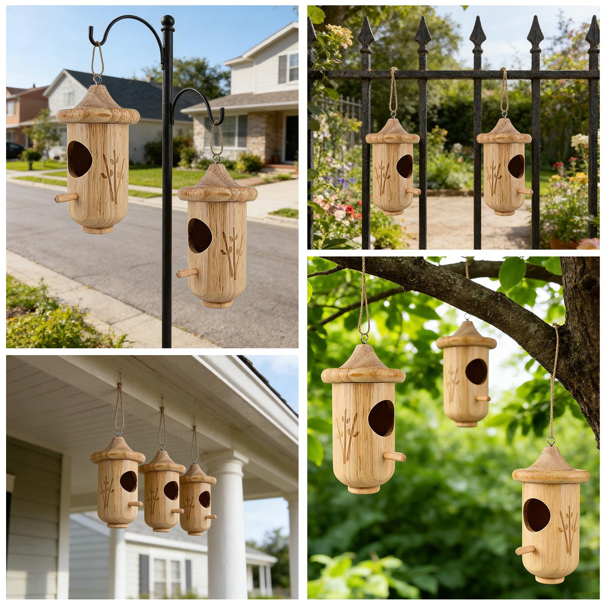 BESWORLDS Hummingbird House fits small hummingbirds with a 1.1 inch hole