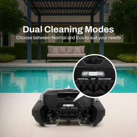 Betta Flex cordless solar power enables plug-free pool cleaning.