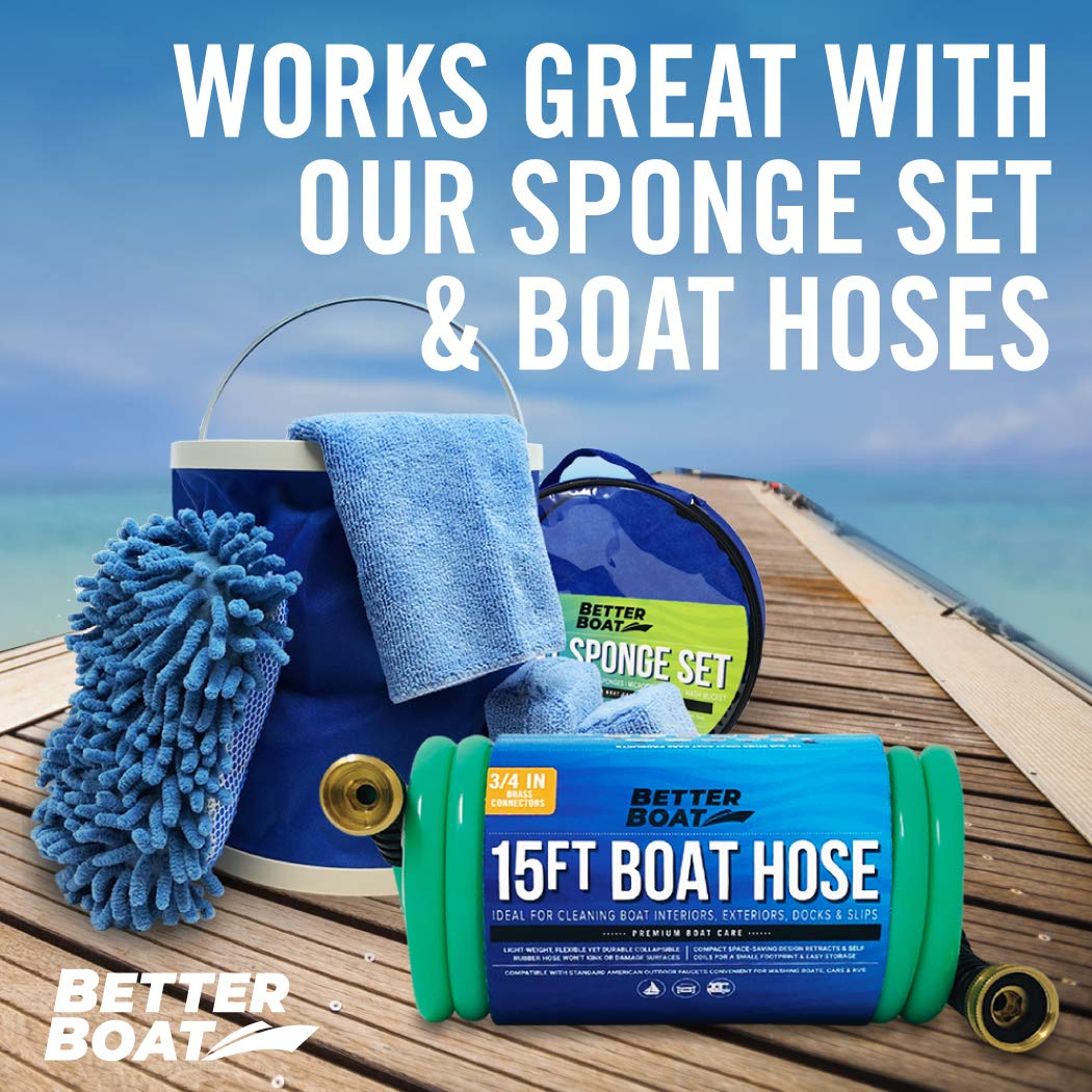 Better Boat hose nozzle connects to standard hoses for quick setup.