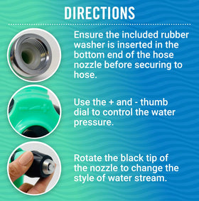 Better Boat nozzle with wide spray mode for fast deck cleaning.