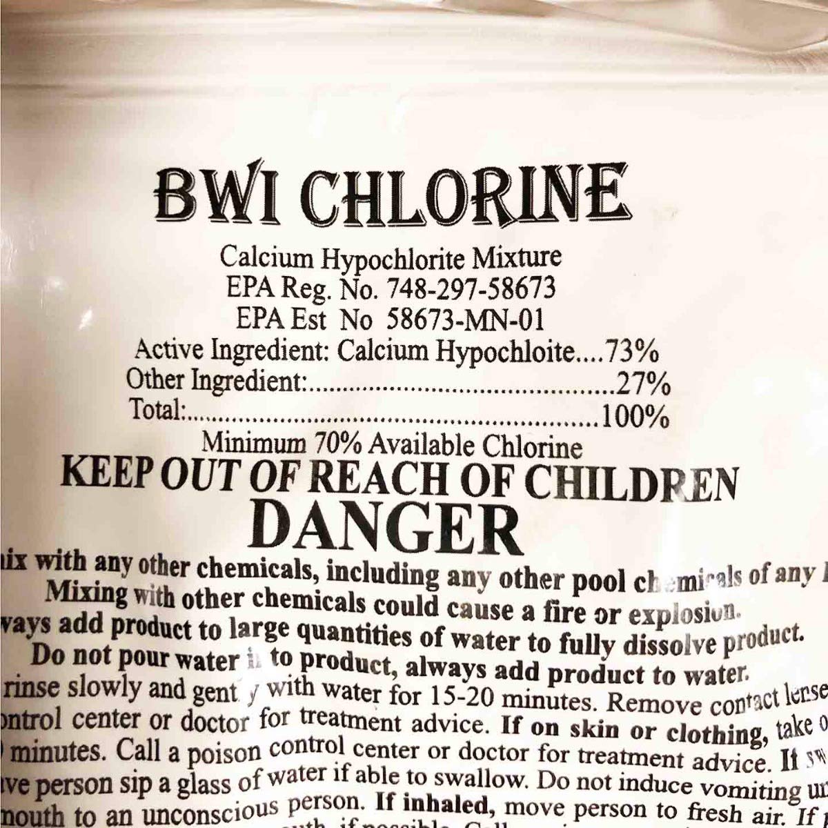 Better Water Industries C21044 chlorine pellets in use, helping maintain clean water supply across settings.
