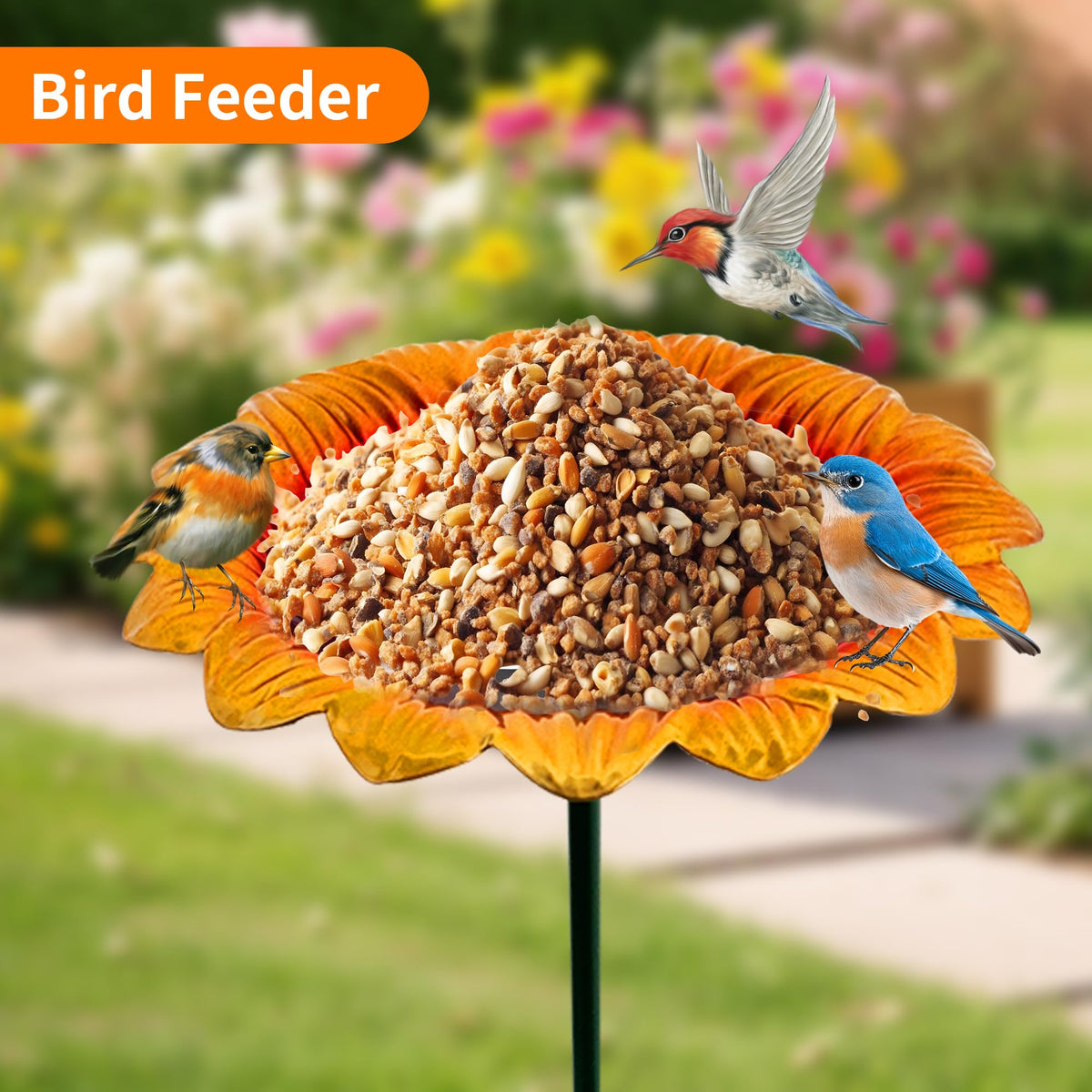 BETTY&SARAH dual function bath and feeder creates a convenient water source for birds.