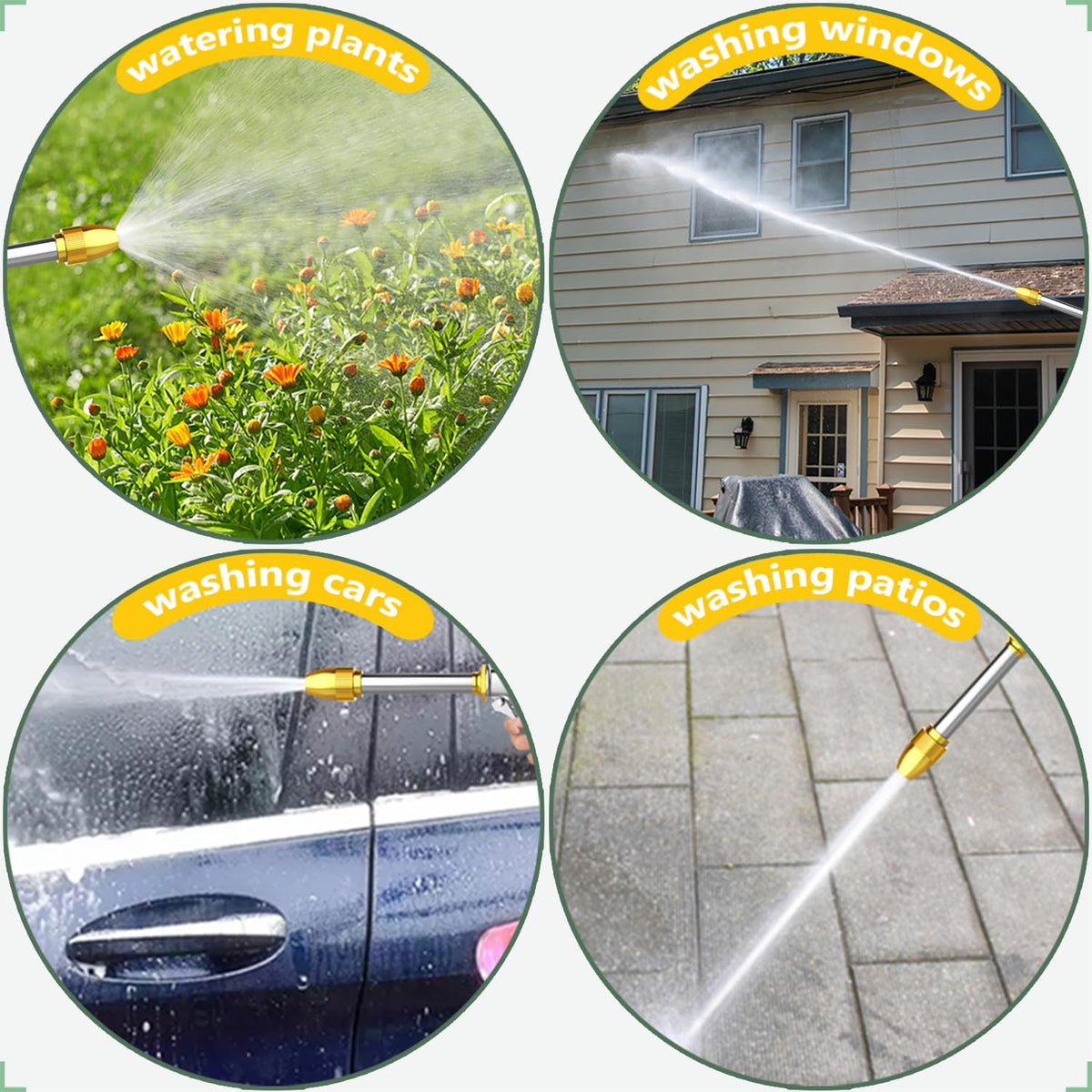 BEUED nozzle ideal for patio cleaning and car washing at home.