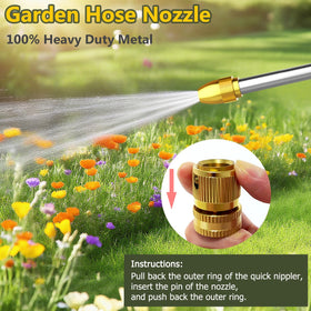 BEUED brass-tip nozzle for durable, precise watering and rust resistance.