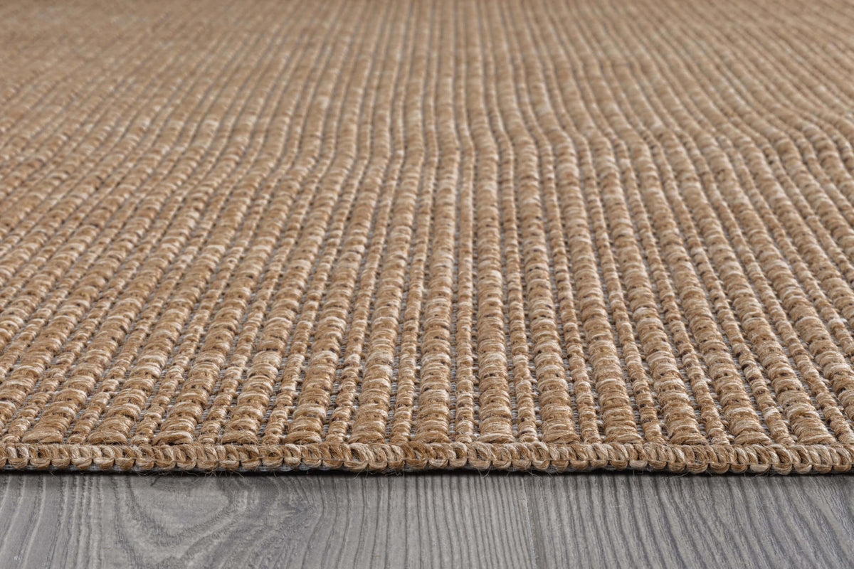 Beverly Rug Easy Jute Natural 9x12 close-up of low pile non-shedding design.