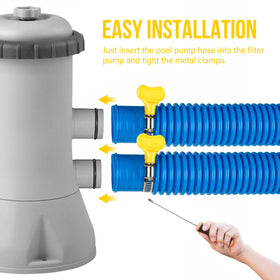 BEWAVE durable blue hose material close-up for outdoor pool use.