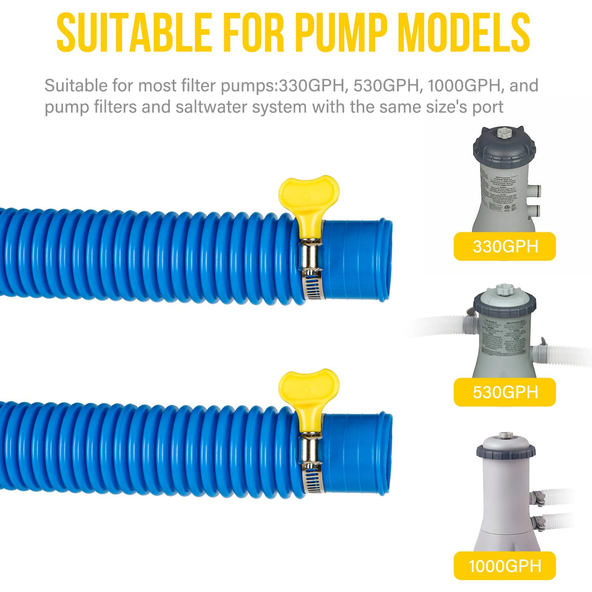 BEWAVE hose in-use view showing easy clamp connections.