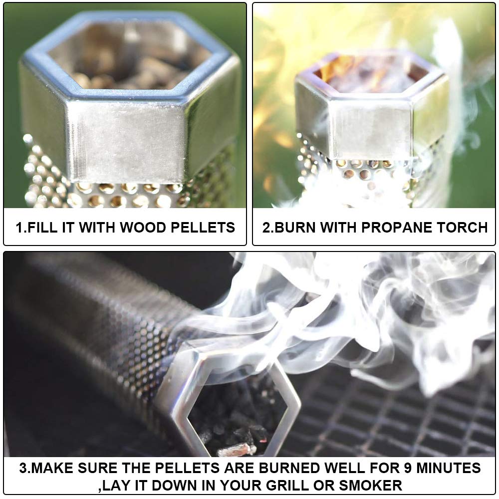 BEWAVE smoker tube installed in electric smoker for enhanced smoking