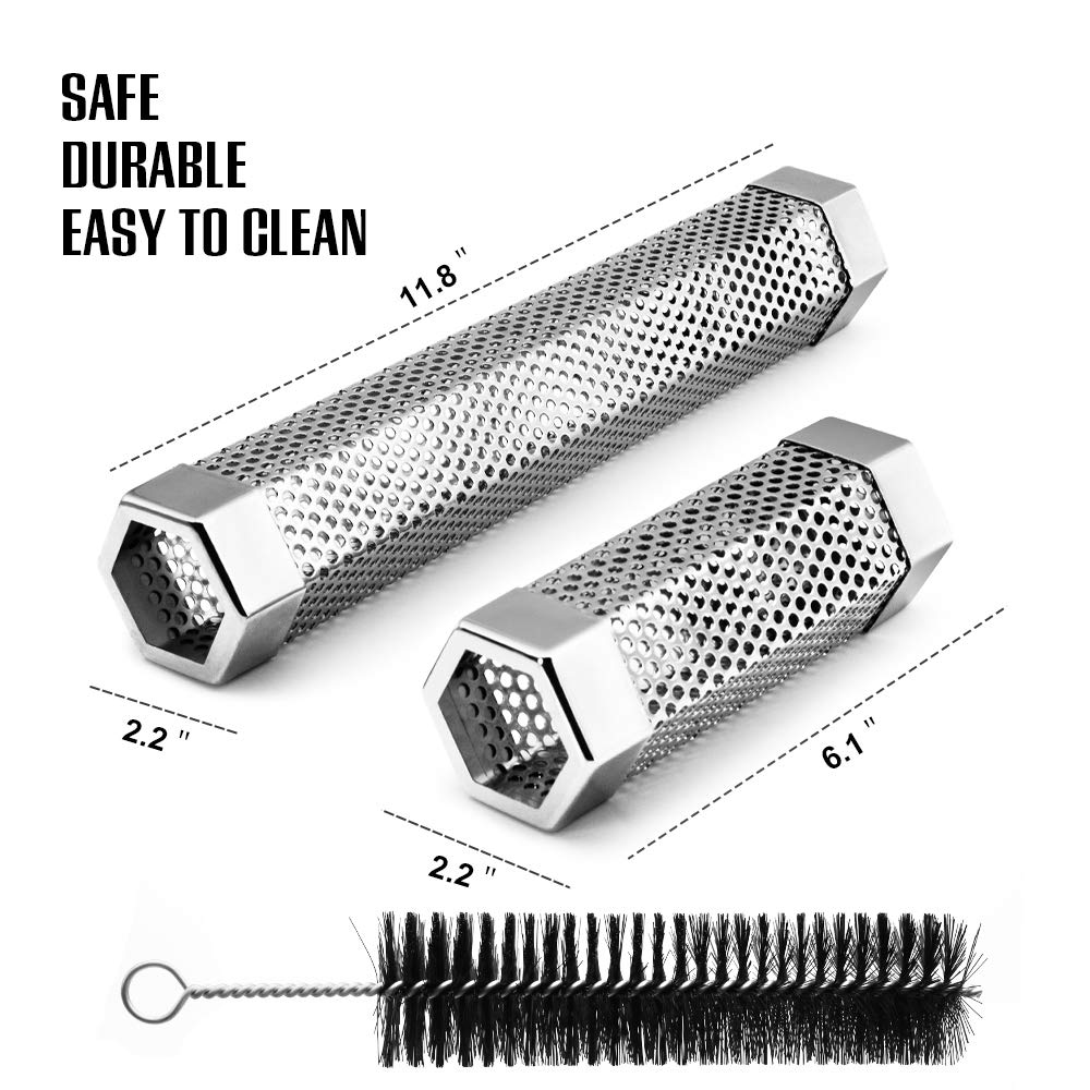 BEWAVE stainless steel smoker tube on grill for durability