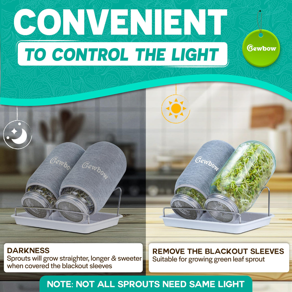 Bewbow blackout sleeves regulate light for straighter, sweeter sprouts
