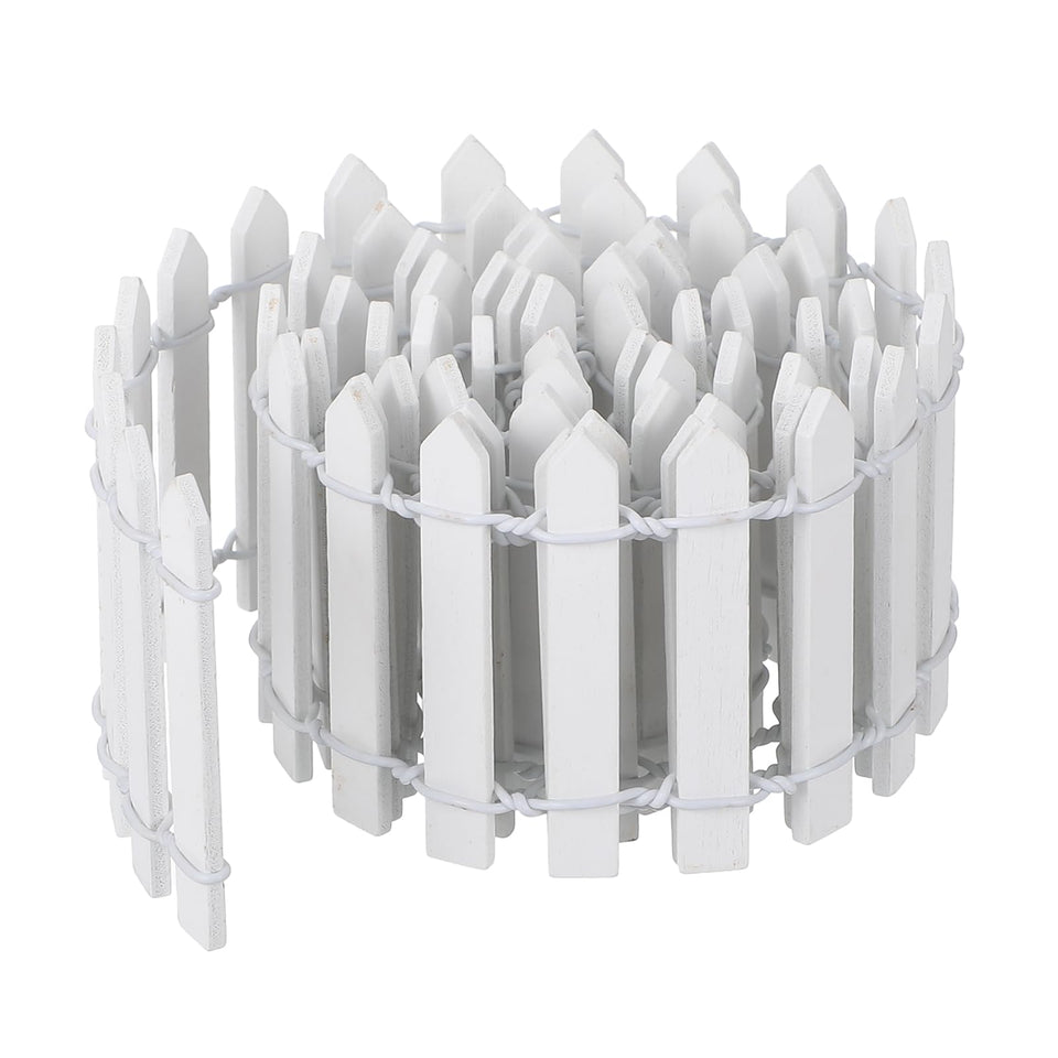 Bewudy mini fairy garden fence white assembly, ideal for dollhouses and landscapes.