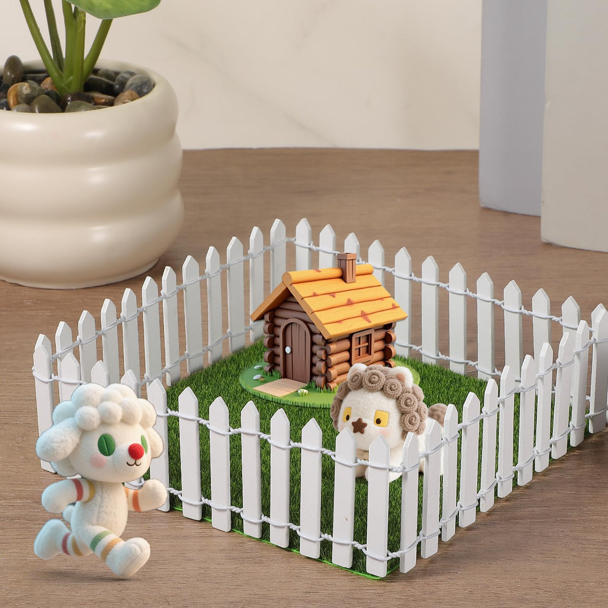 Bewudy miniature garden fence for fairy diorama and plant displays.