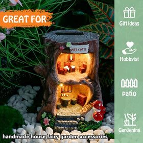 BEXLEYBAY large 8-inch fairy house fits as a centerpiece or garden vignette