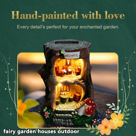 BEXLEYBAY fairy house interior with furnished details adds charm to fairy gardens