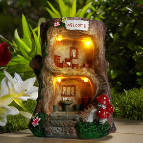 BEXLEYBAY solar light gnome house for outdoor spaces brightening your garden at night