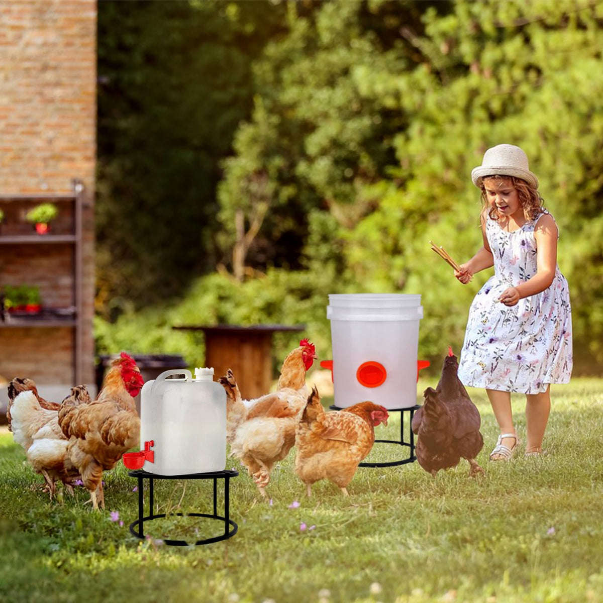 Beyoogeem stand elevates buckets off floor to protect surfaces.