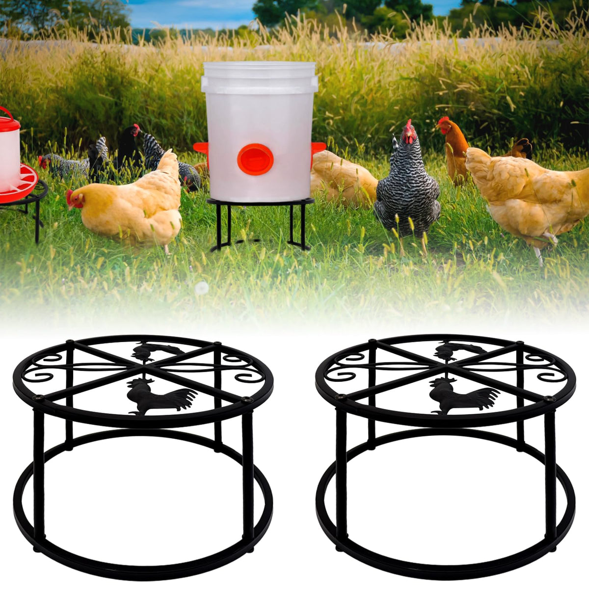 Beyoogeem metal stand with four legs offers stable ground support.