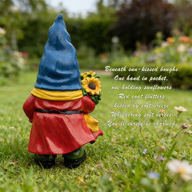 Bezseili hand-painted gnome beard showcases craftsmanship and charm for outdoor display.