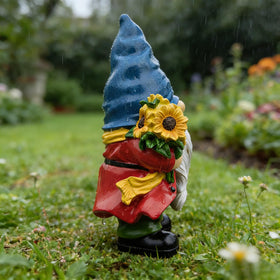 Bezseili weather-resistant resin gnome endures sun and rain with color retention.