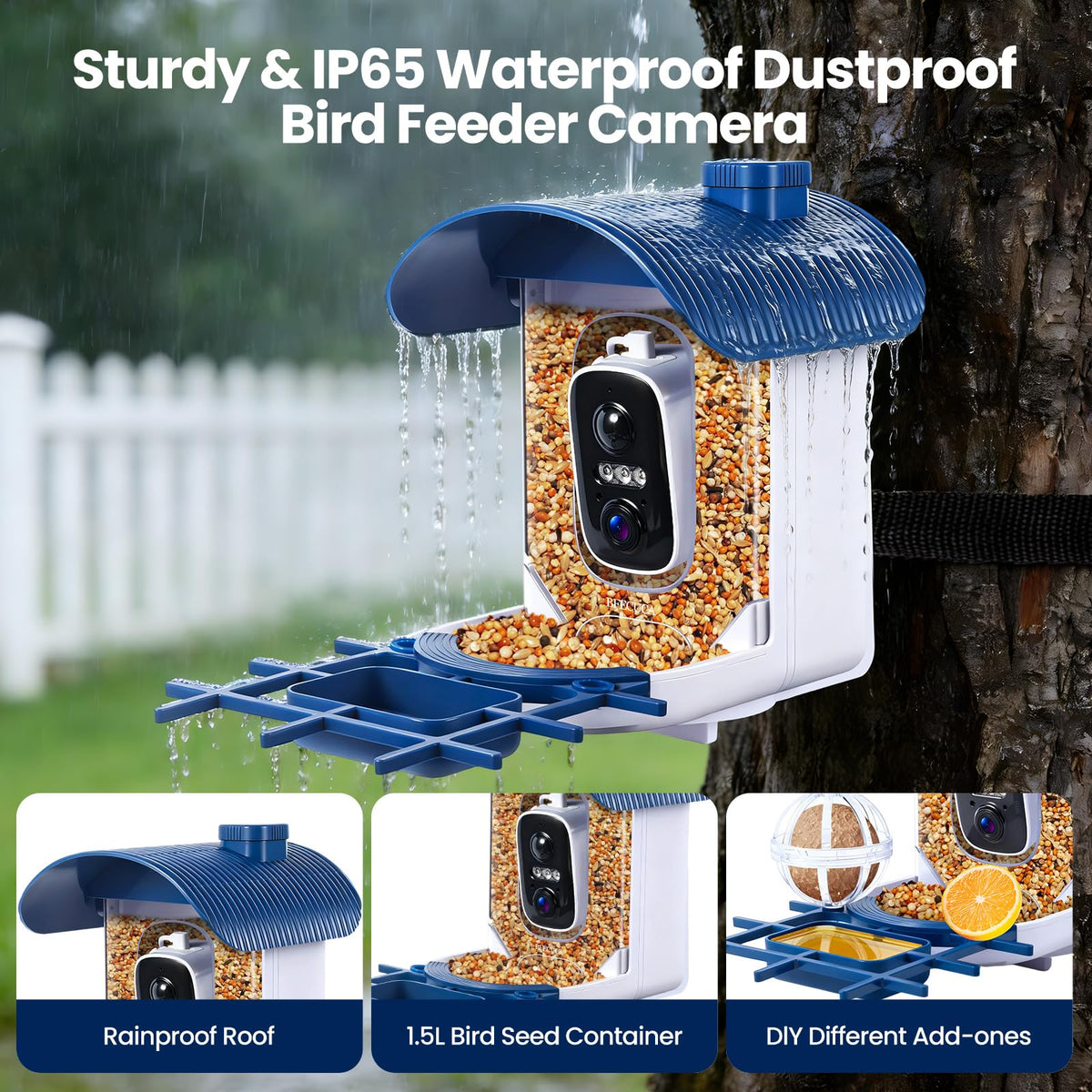 BFECUCA Large capacity 1.5L feeder reduces refills during birdwatching