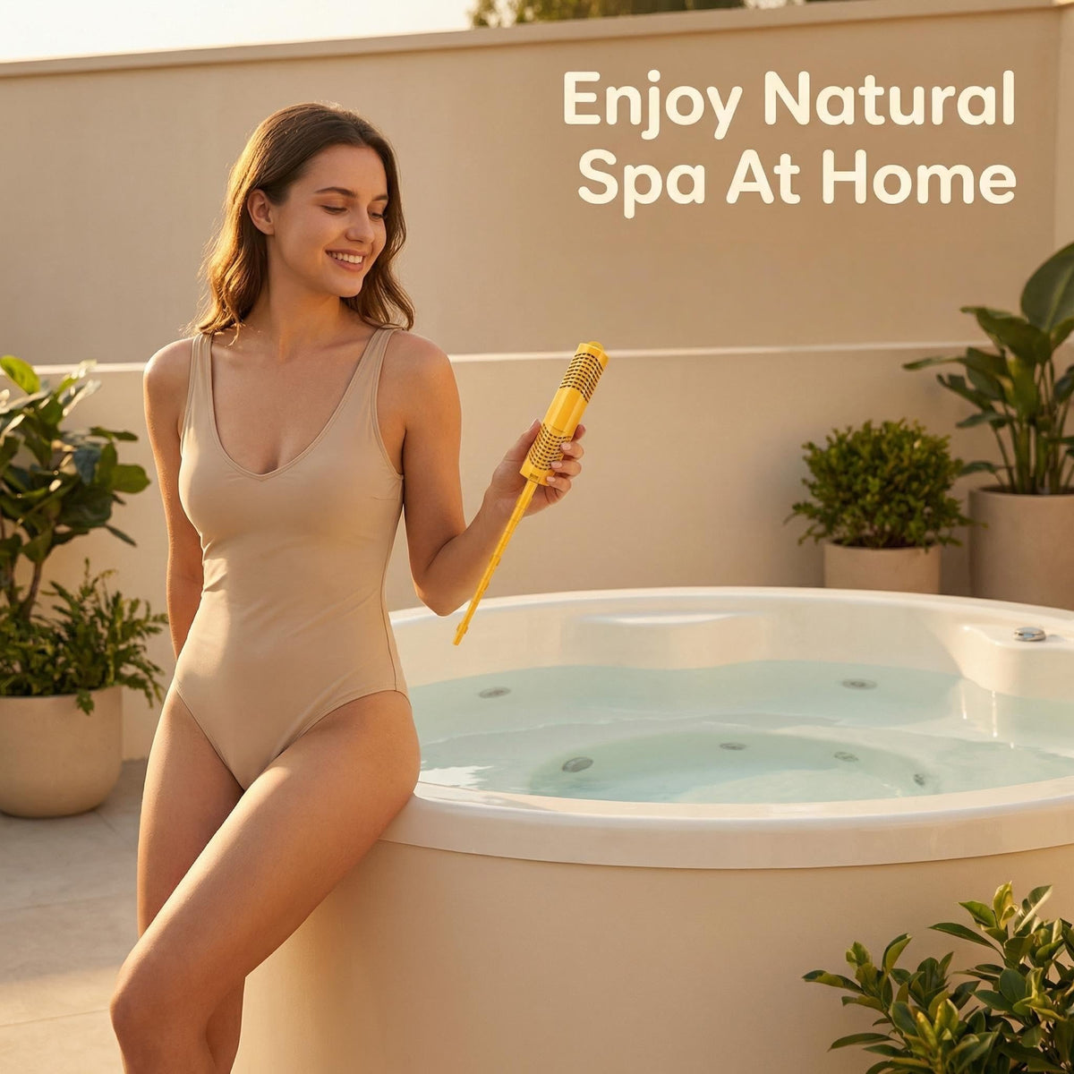 BFJOG brand label on mineral stick signaling premium spa filtration