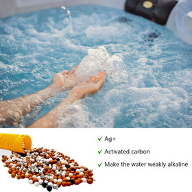 BFJOG hot tub mineral stick in water demo suggests reduced odors and impurities