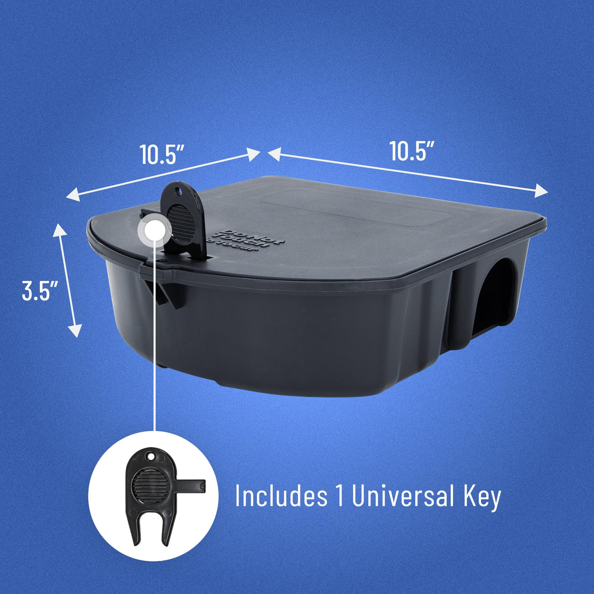 B&G Standard Rodent Station lid and channels protect bait from elements.